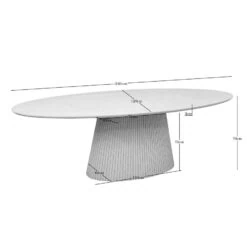 Livia Eettafel Ovaal Zand 240cm