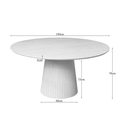 Livia Eettafel Rond Zand 150cm