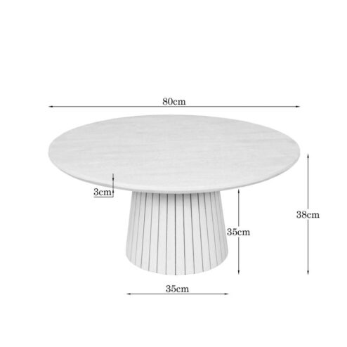 Livia Salontafel Rond Zand 80cm