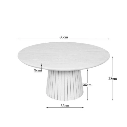 Livia Salontafel Rond Zand 80cm