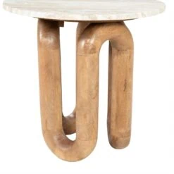 LoopStone Bijzettafel rond Naturel 52cm