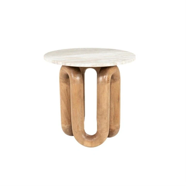 LoopStone Bijzettafel rond Naturel 52cm