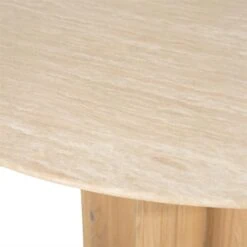 Lova Eettafel Rond Naturel travertin 130cm