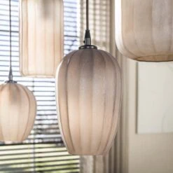 Nevada 5-lichts Hanglamp bruin-frosted glas