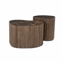 Nice Salontafel organisch Set van 2 Bruin