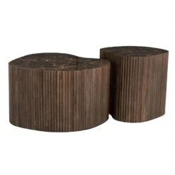 Nice Salontafel organisch Set van 2 Bruin