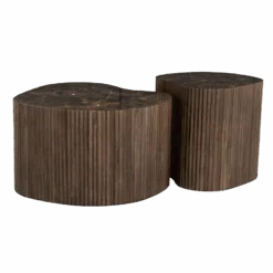 Nice Salontafel organisch Set van 2 Bruin
