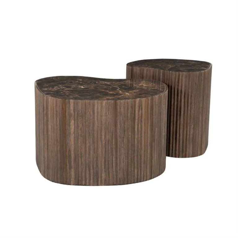 Nice Salontafel organisch Set van 2 Bruin