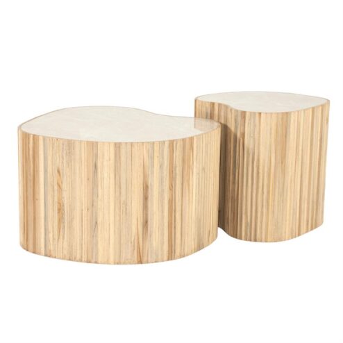 Nice Salontafel organisch Set van 2 Naturel