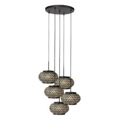 Roman Light 5-lichts Hanglamp Bamboe