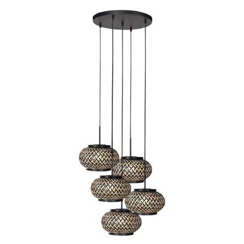 Roman Light 5-lichts Hanglamp Bamboe