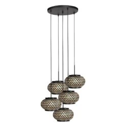Roman Light 5-lichts Hanglamp Bamboe