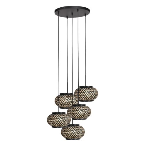 Roman Light 5-lichts Hanglamp Bamboe