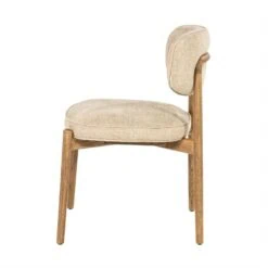 Serene Rune Eetkamerstoel Bruin hout - Taupe stof