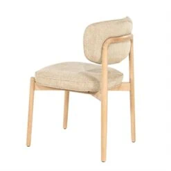 Serene Rune Eetkamerstoel Naturel hout - Taupe stof