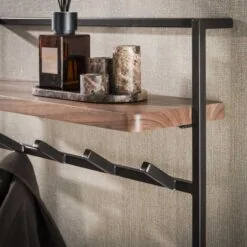 Stockton Kapstok hoog 12 haken Bruin 85cm