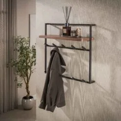 Stockton Kapstok hoog 12 haken Bruin 85cm