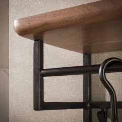 Stockton Kapstok hoog met stang 12 haken Bruin 100cm