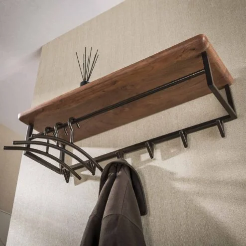 Stockton Kapstok met stang 6 haken Bruin 100cm