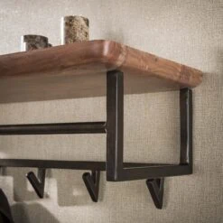 Stockton Kapstok met stang 6 haken Bruin 100cm