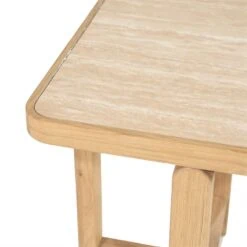 Vidar Bijzettafel Naturel Travertin 40cm