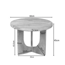 William Salontafel rond Naturel Mangohout 60cm