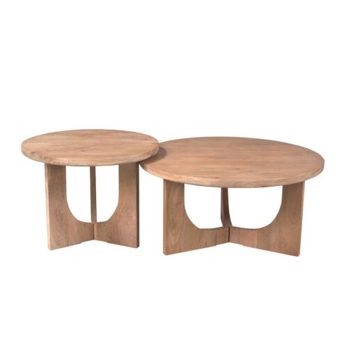 William Salontafel rond Naturel Mangohout 80cm