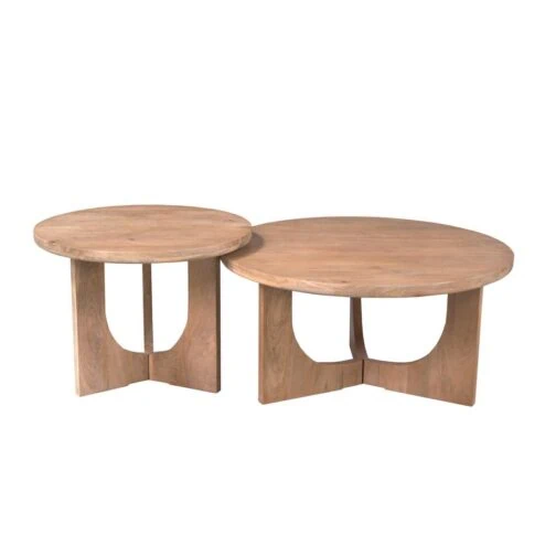 William Salontafel rond Naturel Mangohout 80cm