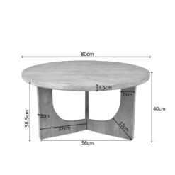 William Salontafel rond Naturel Mangohout 80cm