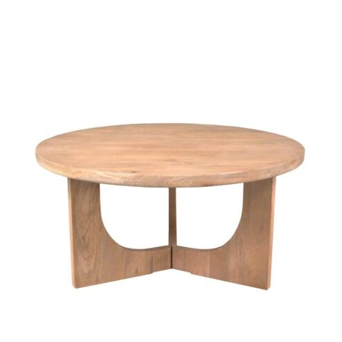William Salontafel rond Naturel Mangohout 80cm