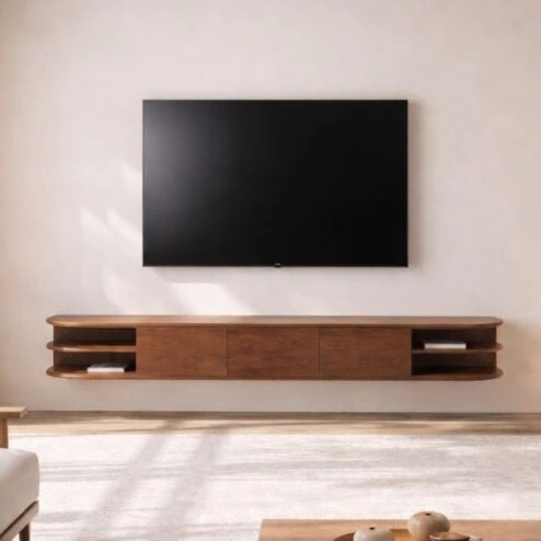 Luca zwevend Tv meubel Walnoot 250 cm