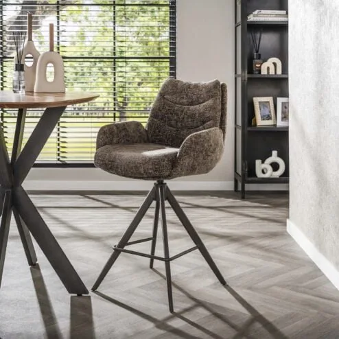 Aldira Barstoel Hoven taupe-bruin