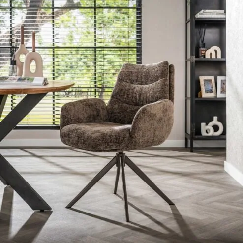 Aldira Eetkamerstoel Hoven taupe-bruin