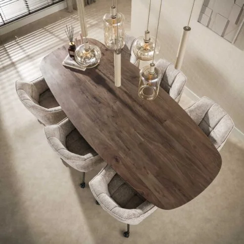 Andreas Eettafel deens ovaal Acaciahout 240cm