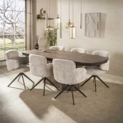 Andreas Eettafel deens ovaal Acaciahout 240cm