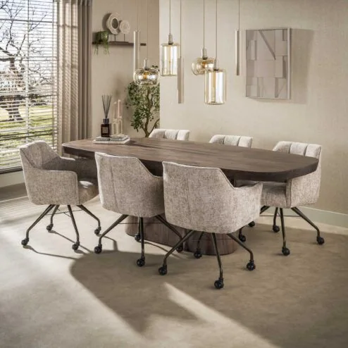 Andreas Eettafel deens ovaal Acaciahout 240cm