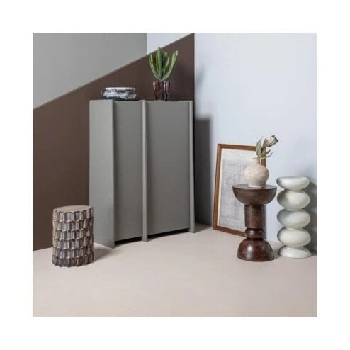 Axu Bijzettafel Keramiek rond Grijsblauw 35cm