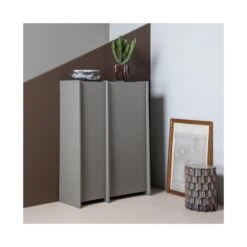 Axu Bijzettafel Keramiek rond Grijsblauw 35cm