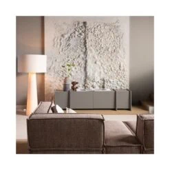 Brock Tv meubel Essen fineer Warmgrijs 200cm