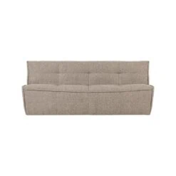 Cluster Bank 3-zits Bouclé Khaki bruin