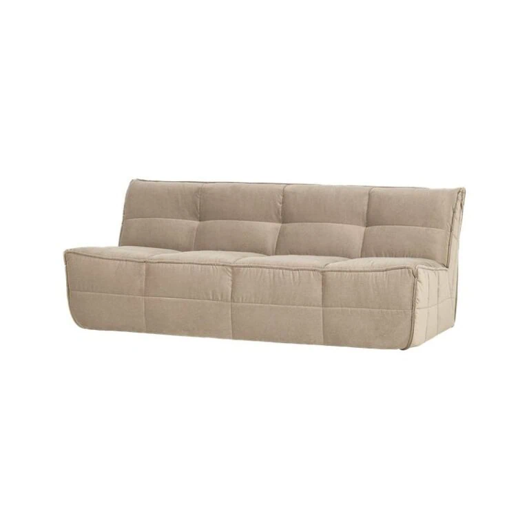Cluster Bank 3-zits Velvet Zacht beige