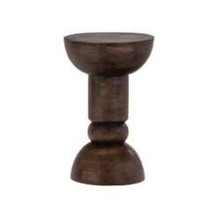 Emel Bijzettafel rond Mangohout Donkerbruin 40cm