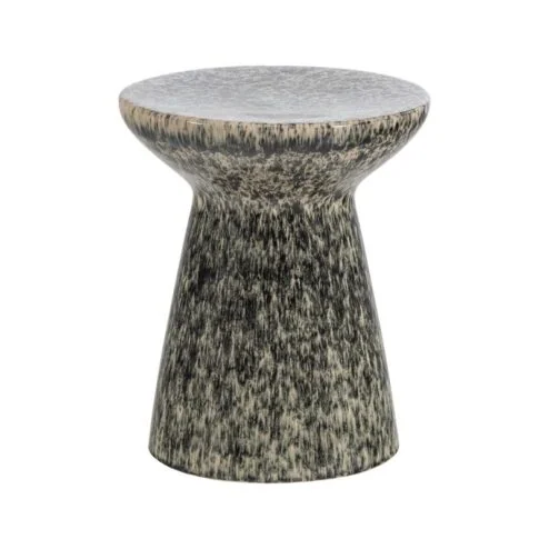 Fleck Bijzettafel rond Keramiek Donkergrijs 35cm