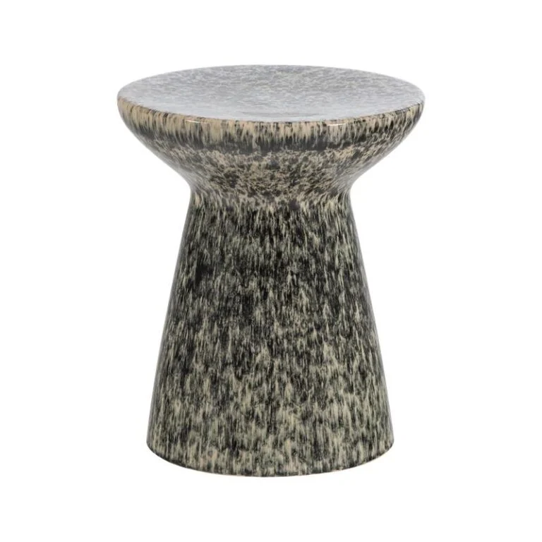 Fleck Bijzettafel rond Keramiek Donkergrijs 35cm
