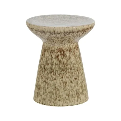 Fleck Bijzettafel rond Keramiek Lichtbruin 35cm
