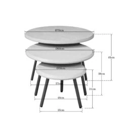 Franklin salontafel set van 3 zand
