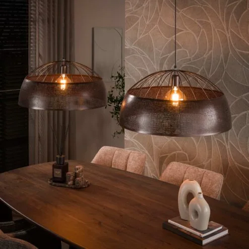 Glenn 2-lichts Hanglamp Antiek koper