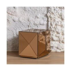 Glintz Bijzettafel Spiegelglas Bruin 40cm