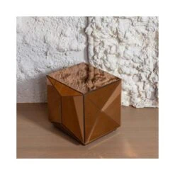 Glintz Bijzettafel Spiegelglas Bruin 40cm