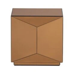 Glintz Bijzettafel Spiegelglas Bruin 40cm